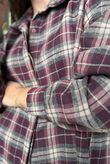 Patrick Plaid Brushed Cotton Shirt Burgundy